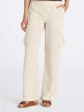 🧘 Sanctuary Cream Wide-Leg Cargo Pants